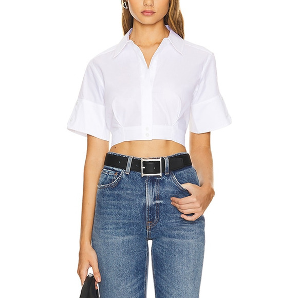 Simkhai 'Sabrina' White Cotton Top Size XS - Picture 1 of 5